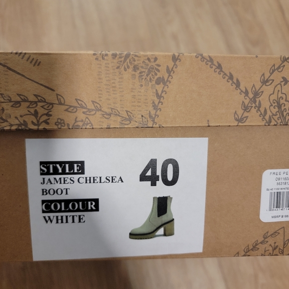 Free People Boots White James Chelsea Lug Sole Chunky Y2K 90s NIB - Picture 9 of 15